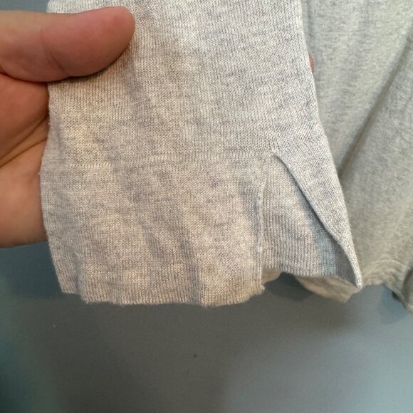 J.JILL silk & cotton v neck sweater in heather oatmeal size L - Picture 2 of 6